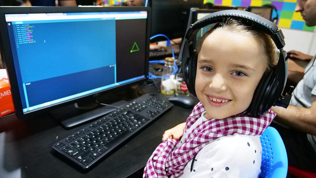 Kidocode student, art-leaning kid building a pattern generator